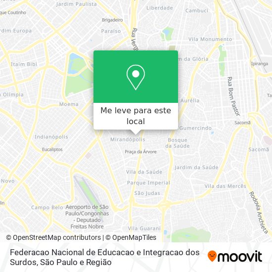 Federacao Nacional de Educacao e Integracao dos Surdos mapa