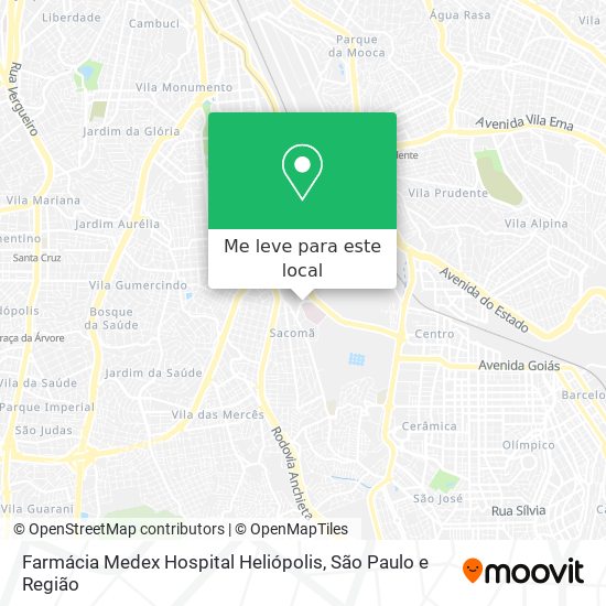 Farmácia Medex Hospital Heliópolis mapa