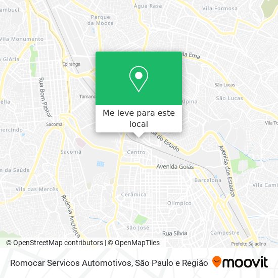 Romocar Servicos Automotivos mapa