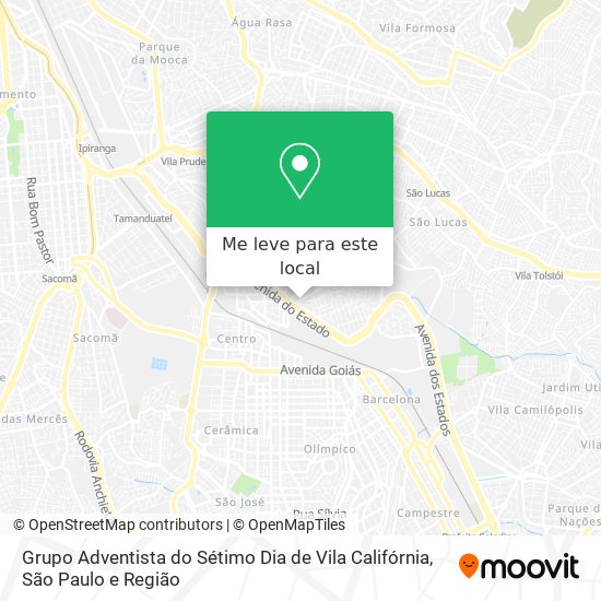 Grupo Adventista do Sétimo Dia de Vila Califórnia mapa
