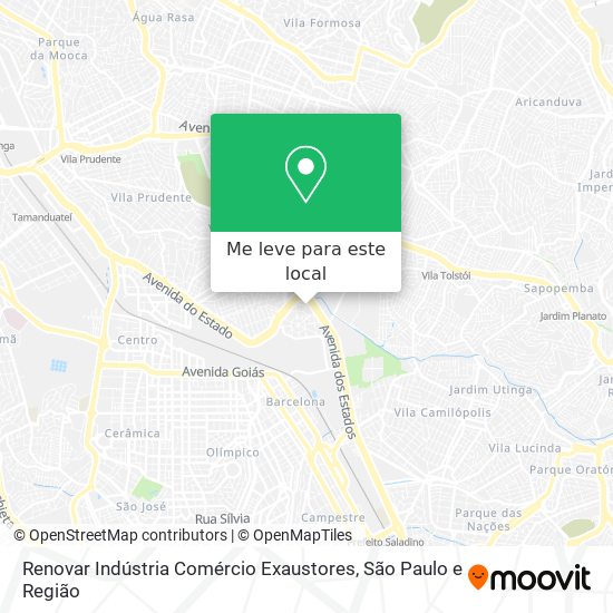 Renovar Indústria Comércio Exaustores mapa