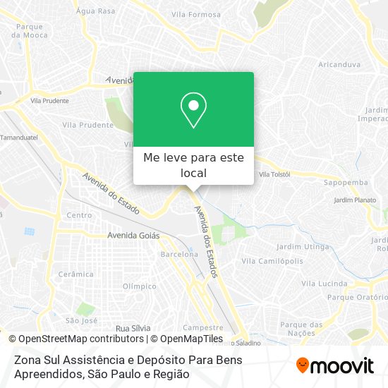 Zona Sul Assistência e Depósito Para Bens Apreendidos mapa