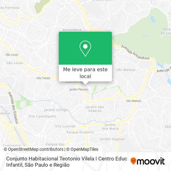 Conjunto Habitacional Teotonio Vilela I Centro Educ Infantil mapa