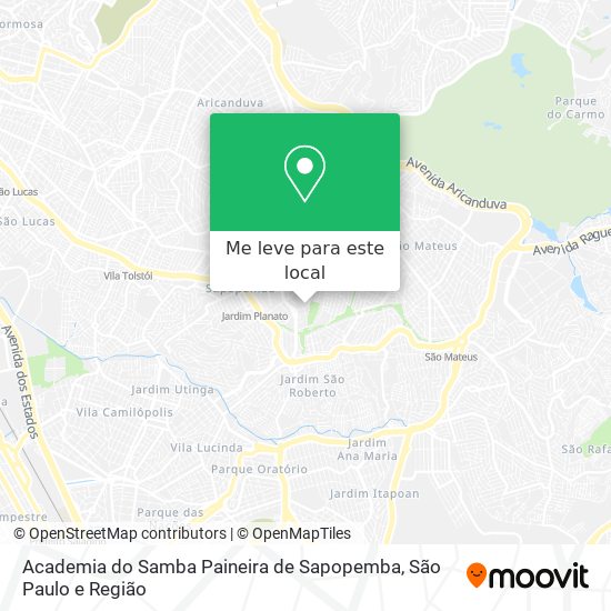 Academia do Samba Paineira de Sapopemba mapa