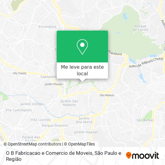 O B Fabricacao e Comercio de Moveis mapa