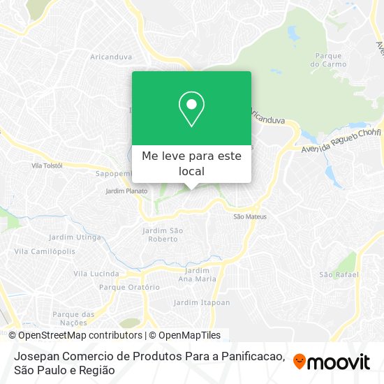 Josepan Comercio de Produtos Para a Panificacao mapa