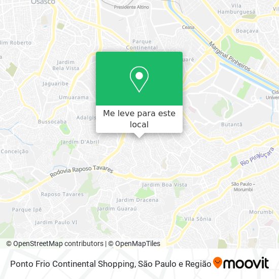 Ponto Frio Continental Shopping mapa