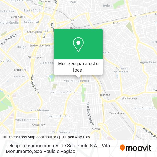 Telesp-Telecomunicaoes de São Paulo S.A. - Vila Monumento mapa