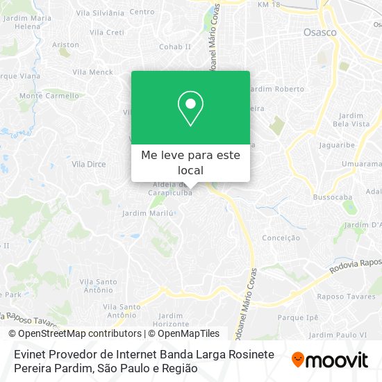 Evinet Provedor de Internet Banda Larga Rosinete Pereira Pardim mapa