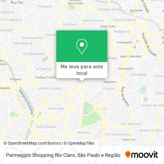 Parmeggio Shopping Rio Claro mapa