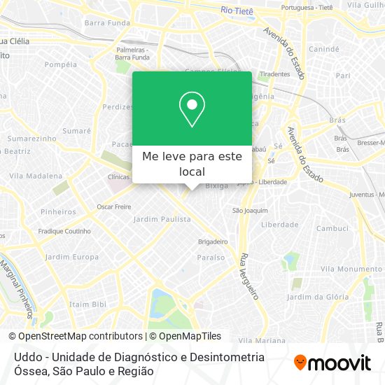 Uddo - Unidade de Diagnóstico e Desintometria Óssea mapa