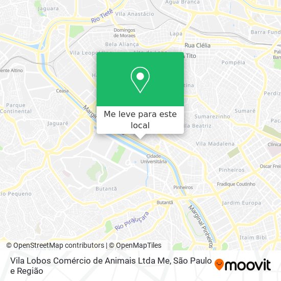 Vila Lobos Comércio de Animais Ltda Me mapa