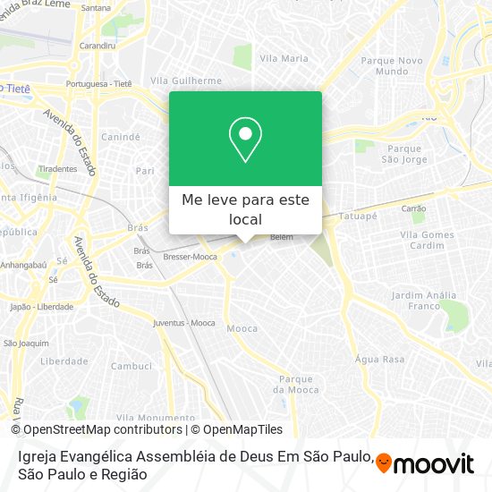 Igreja Evangélica Assembléia de Deus Em São Paulo mapa