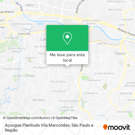 Açougue Plenitude Vila Marcondes mapa