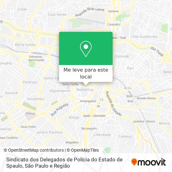 Sindicato dos Delegados de Polícia do Estado de Spaulo mapa