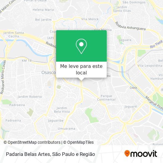 Padaria Belas Artes mapa