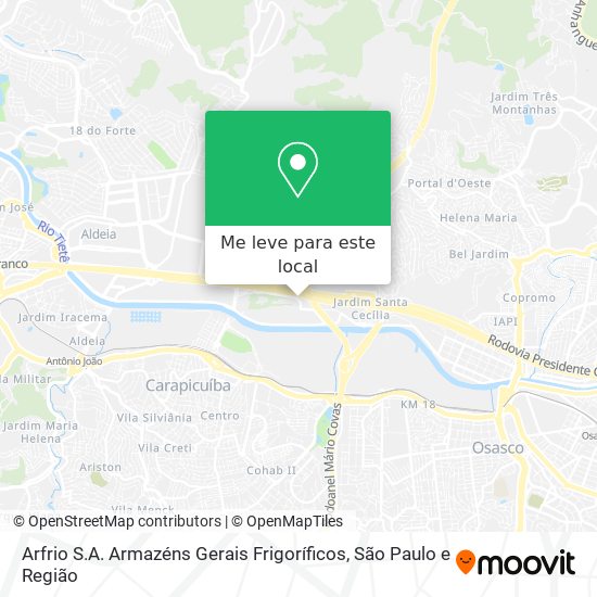 Arfrio S.A. Armazéns Gerais Frigoríficos mapa