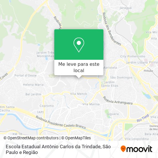 Escola Estadual Antônio Carlos da Trindade mapa