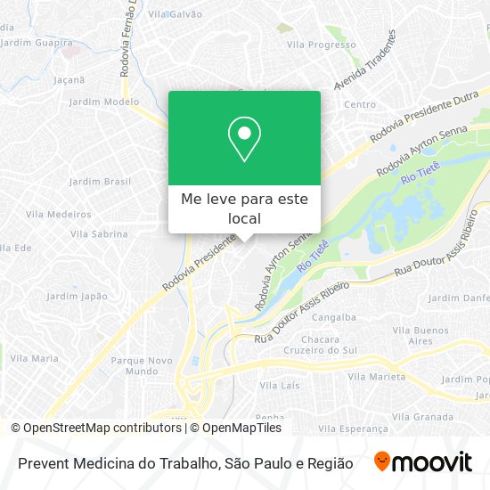 Prevent Medicina do Trabalho mapa