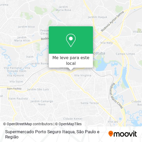 Supermercado Porto Seguro Itaqua mapa