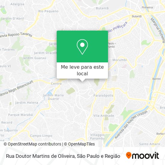 Rua Doutor Martins de Oliveira mapa