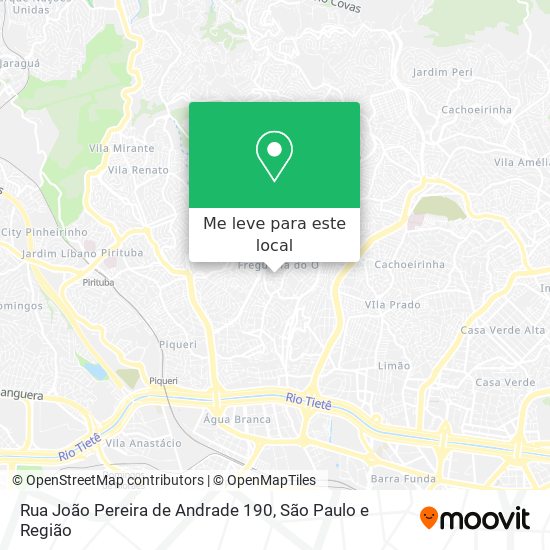 Rua João Pereira de Andrade 190 mapa