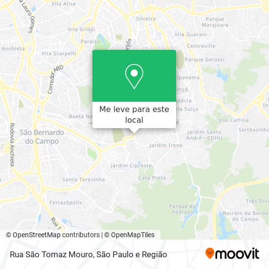 Rua São Tomaz Mouro mapa