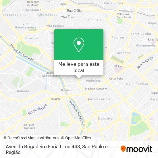 Avenida Brigadeiro Faria Lima 443 mapa