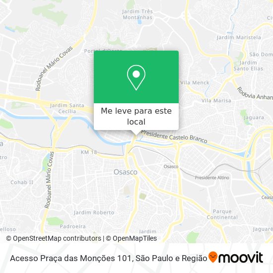 Acesso Praça das Monções 101 mapa