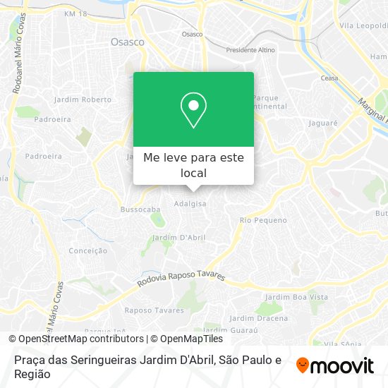Praça das Seringueiras Jardim D'Abril mapa