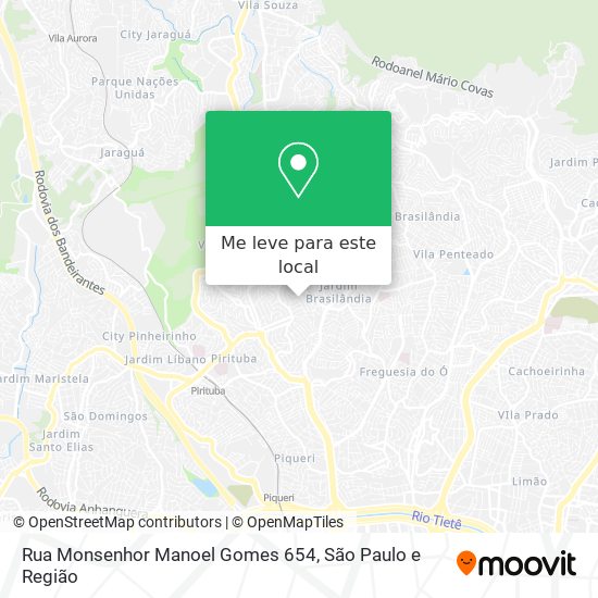 Rua Monsenhor Manoel Gomes 654 mapa