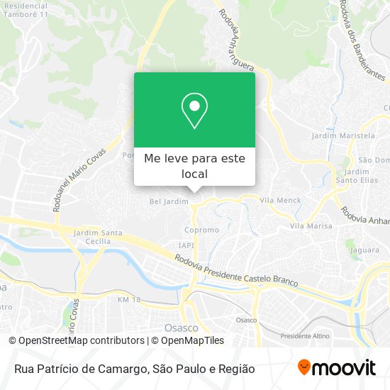 Rua Patrício de Camargo mapa