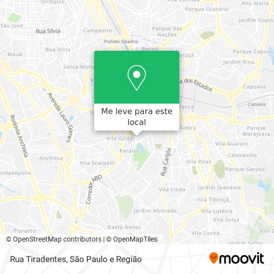 Rua Tiradentes mapa