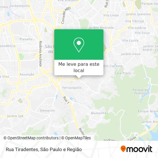 Rua Tiradentes mapa