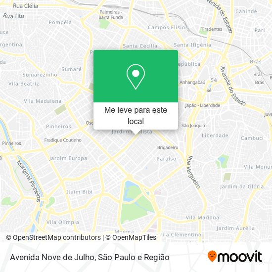 Como chegar até Avenida Nove de Julho em Jardim Paulista de Ônibus