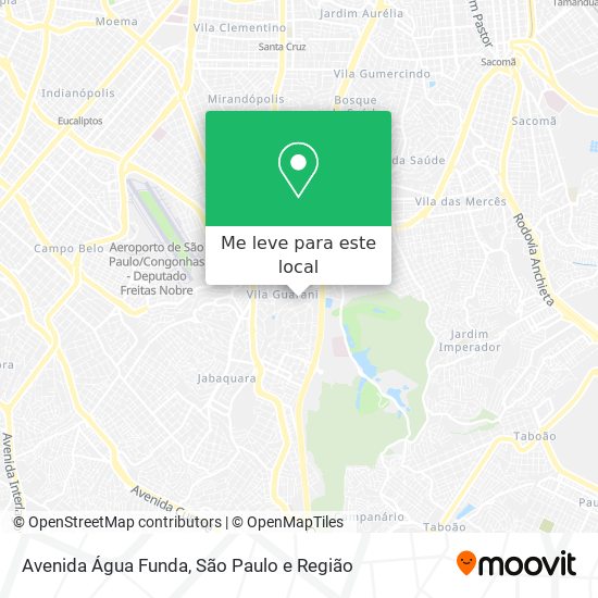 Avenida Água Funda mapa