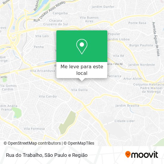 Rua do Trabalho mapa