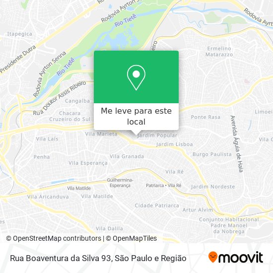 Rua Boaventura da Silva 93 mapa