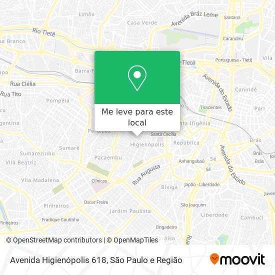 Avenida Higienópolis 618 mapa