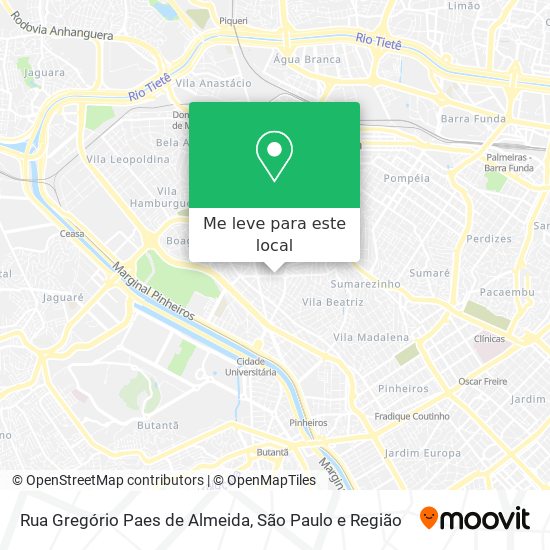 Rua Gregório Paes de Almeida mapa