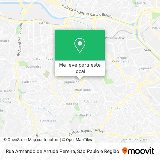 Rua Armando de Arruda Pereira mapa