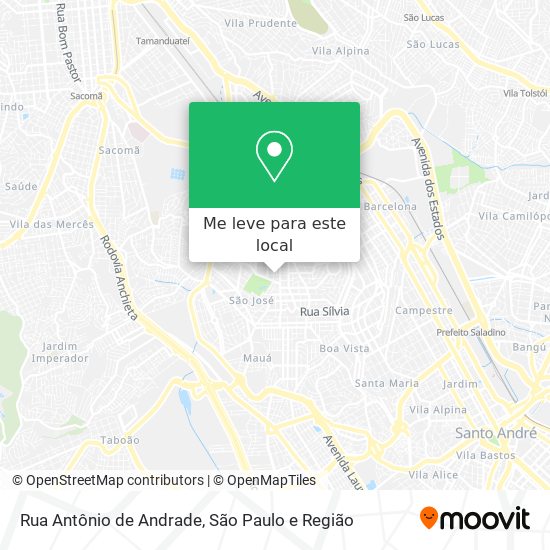 Rua Antônio de Andrade mapa