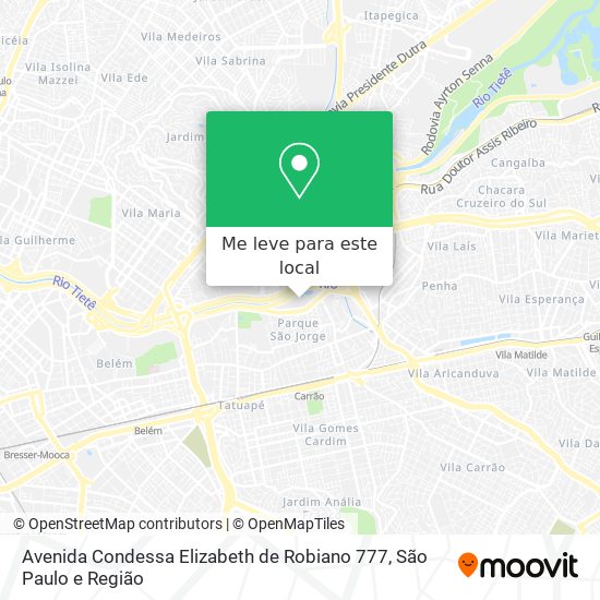 Avenida Condessa Elizabeth de Robiano 777 mapa