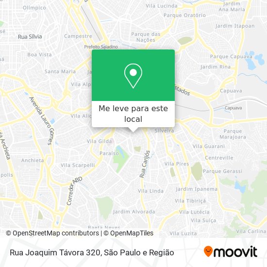 Rua Joaquim Távora 320 mapa