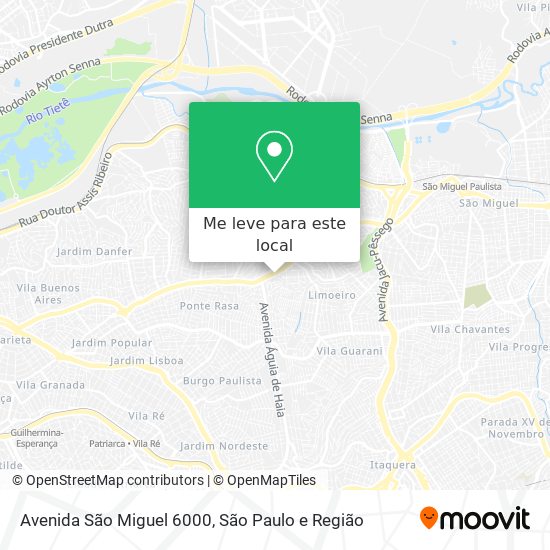 Avenida São Miguel 6000 mapa