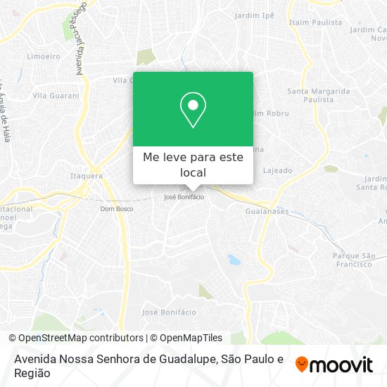Avenida Nossa Senhora de Guadalupe mapa