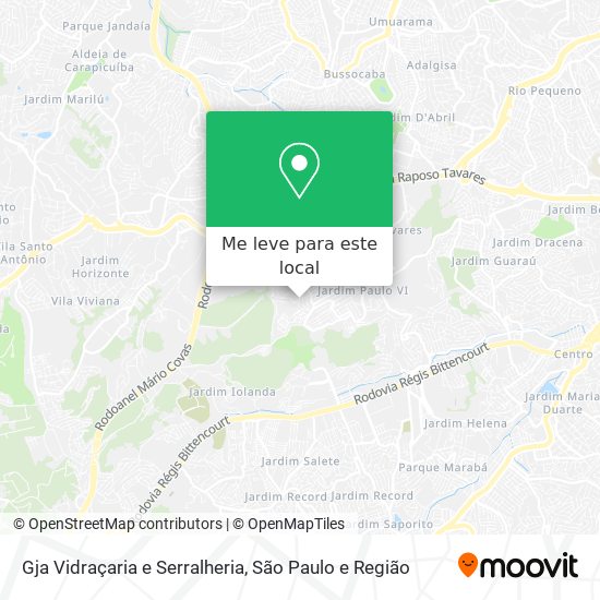 Gja Vidraçaria e Serralheria mapa