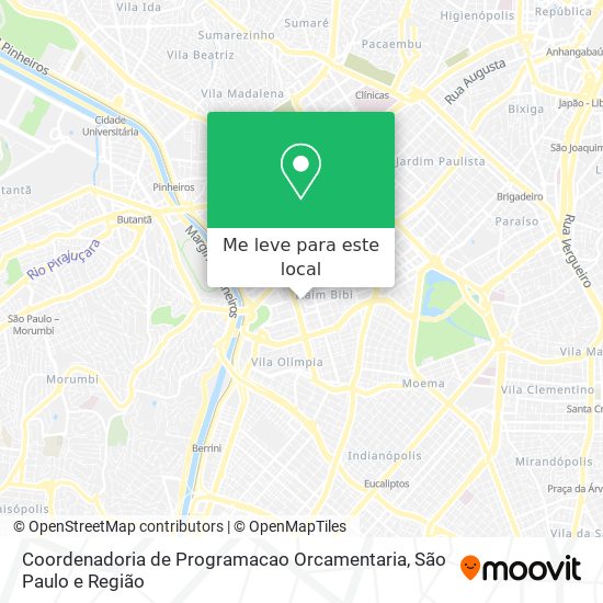 Coordenadoria de Programacao Orcamentaria mapa