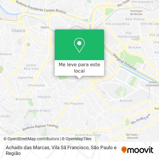 Achado das Marcas, Vila Sã Francisco mapa