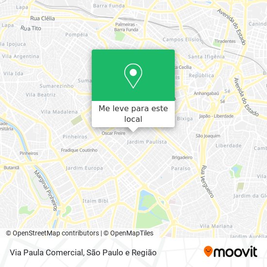 Via Paula Comercial mapa